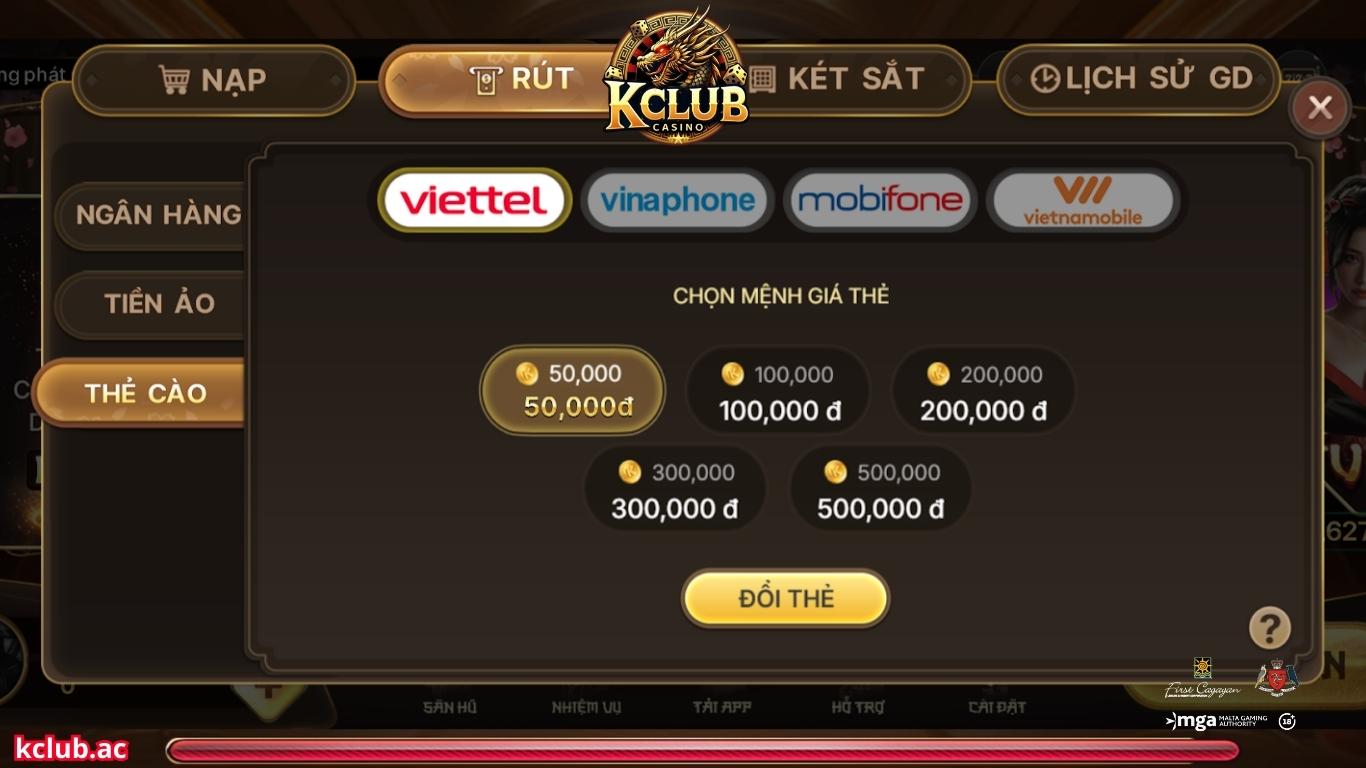 Một số điều cần chú ý khi rút tiền Kclub 