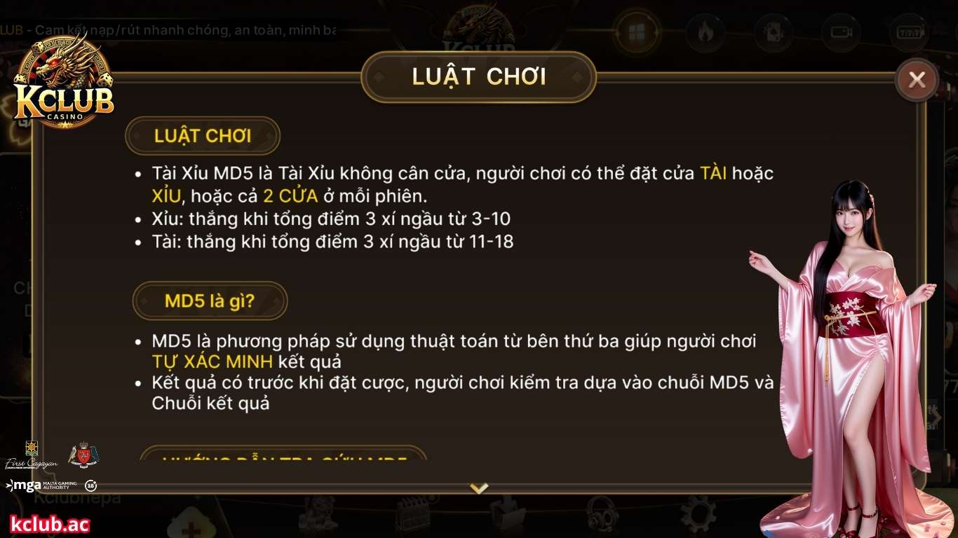 Luật chơi game tài xỉu Kclub chi tiết nhất