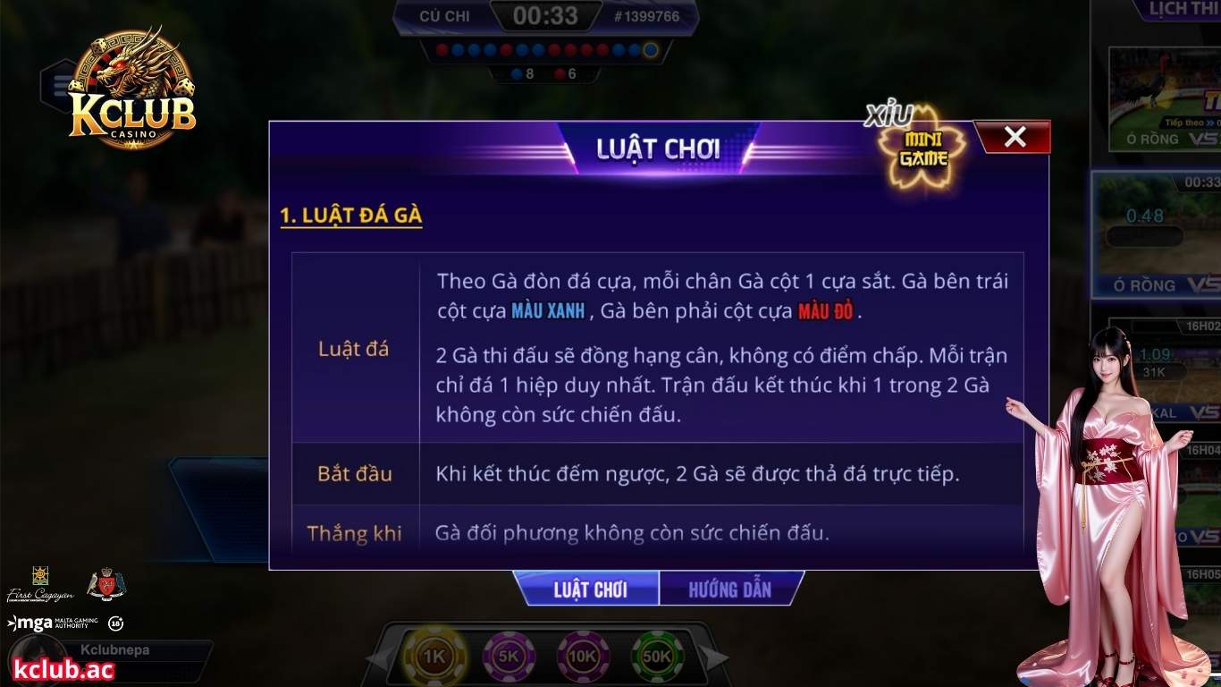 Luật đá gà Kclub cho người mới Luật đá gà Kclub cho người mới