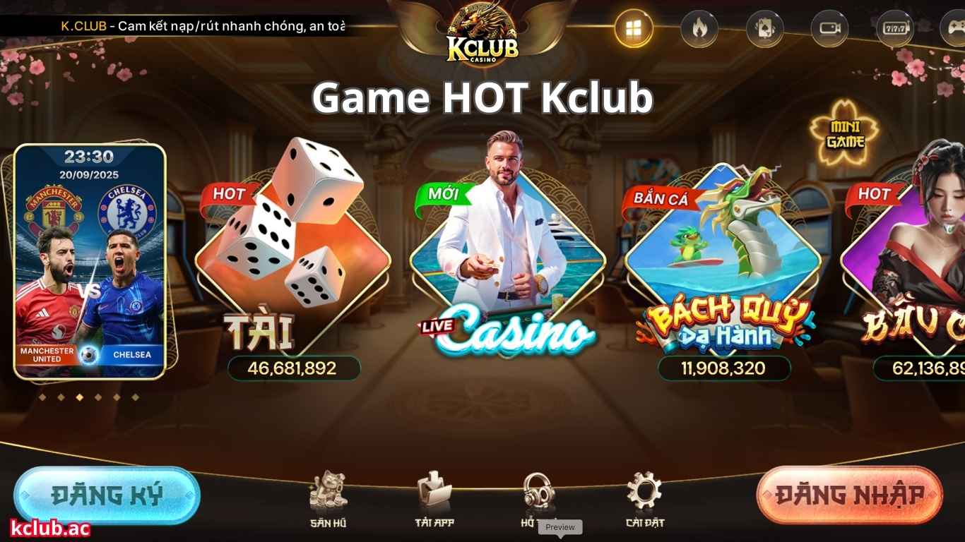 Điểm danh các sản phẩm cá cược hấp dẫn tại Kclub