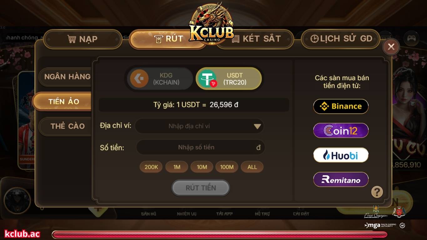 Ưu điểm khi rút tiền trên cổng game Kclub 